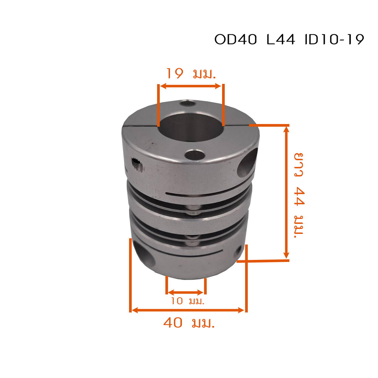L44 Rohr คัปปลิ้งยอย: Disc Coupling ดิสคัปปลิ้ง โตนอก 40 มม. ยาว44 มม.รูเพลา 10 ...